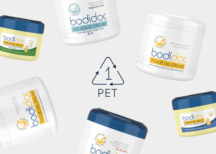 Bodidoc jars — PET 1 recyclable
